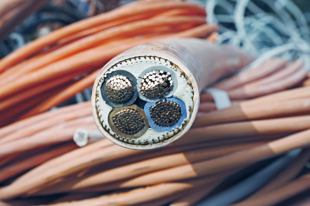 PVC electrical waste ready for cable recycling innovation